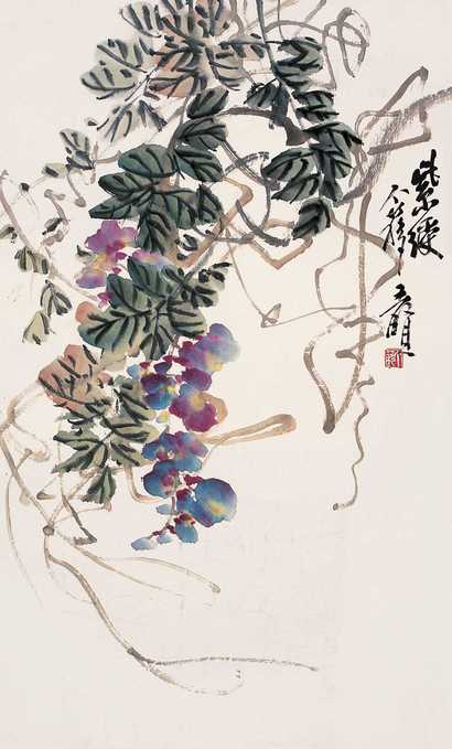 王个簃 紫藤 镜心